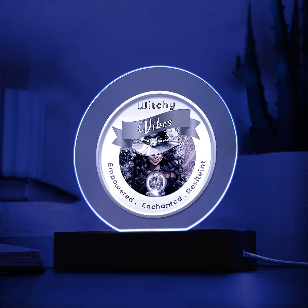 USB Circle Acrylic LED Light - Witchy Vibes - Dark
