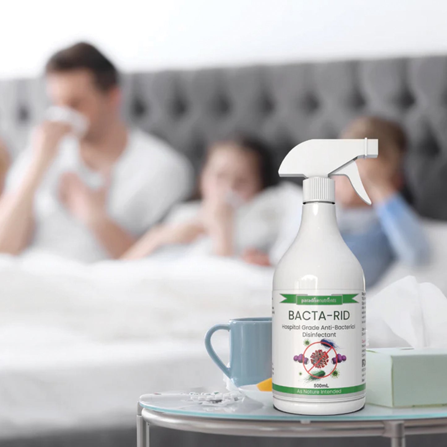 Bacta-Rid Hospital-Grade Disinfectant - Paradise Nutrients - Bacta-Rid is an approved, hospital-grade, antibacterial, disinfectant spray and fogging mist, which kills germs and a broad range of bacteria and viruses including Staphylococcus, Escherichia co