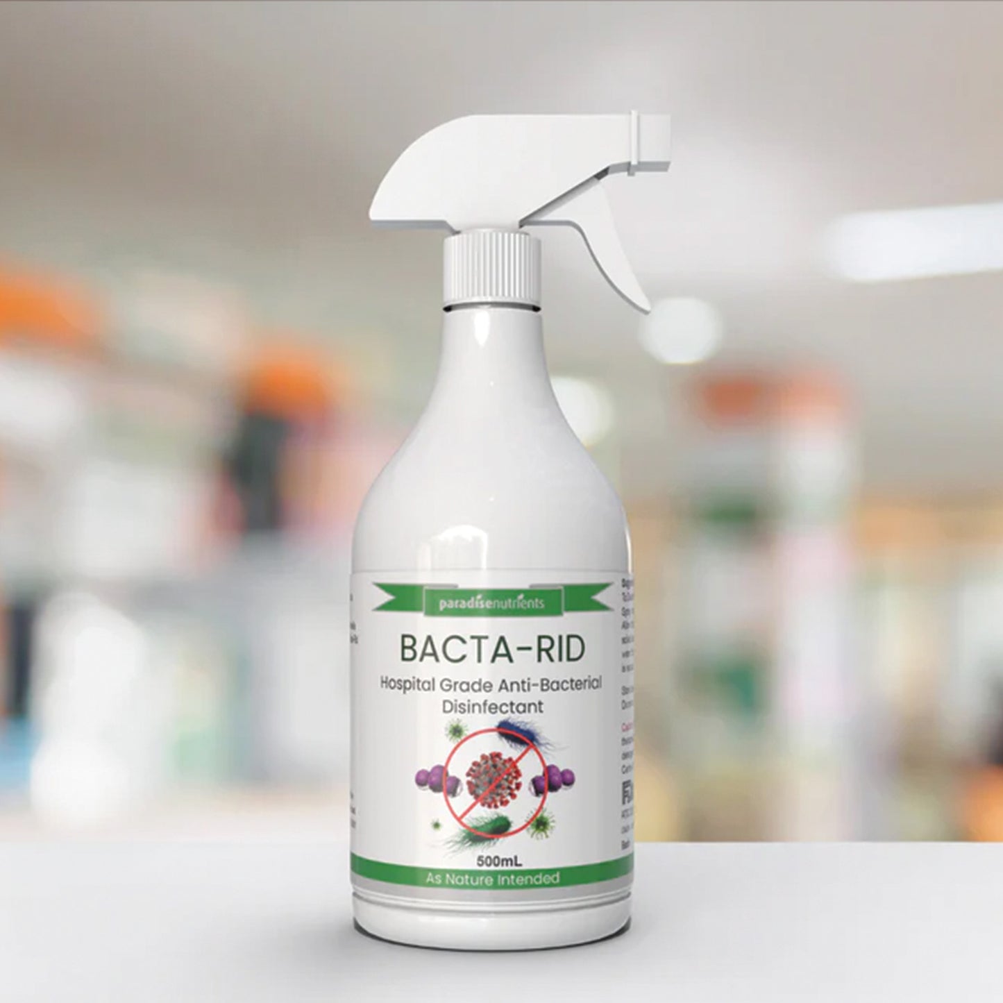 Bacta-Rid Hospital-Grade Disinfectant - Paradise Nutrients - Bacta-Rid is an approved, hospital-grade, antibacterial, disinfectant spray and fogging mist, which kills germs and a broad range of bacteria and viruses including Staphylococcus, Escherichia co