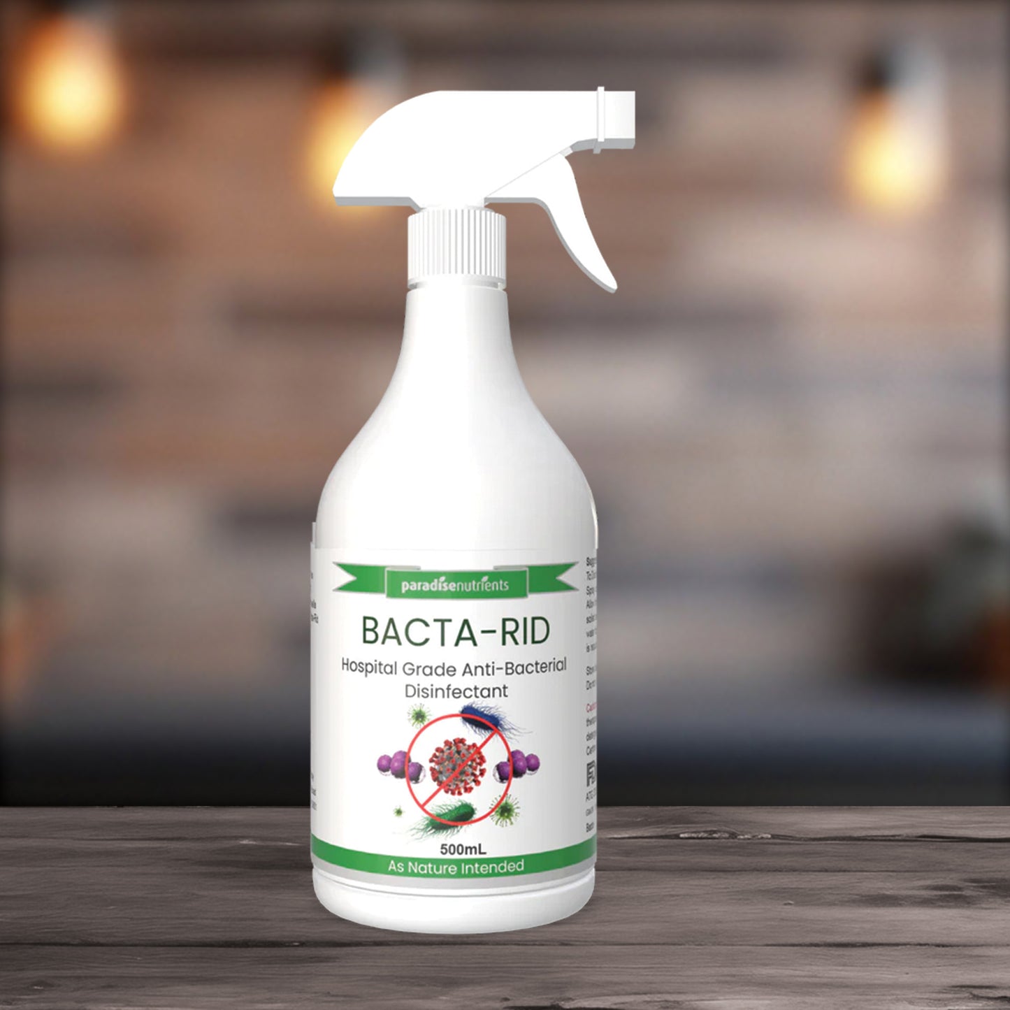 Bacta-Rid Hospital-Grade Disinfectant - Paradise Nutrients - Bacta-Rid is an approved, hospital-grade, antibacterial, disinfectant spray and fogging mist, which kills germs and a broad range of bacteria and viruses including Staphylococcus, Escherichia co