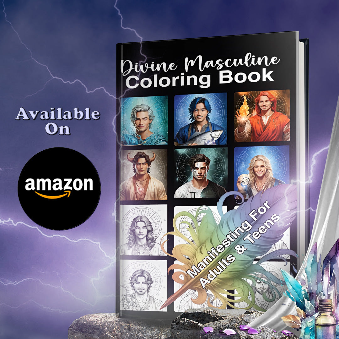 Divine Masculine Zodiac Coloring Book (Amazon Paperback)
