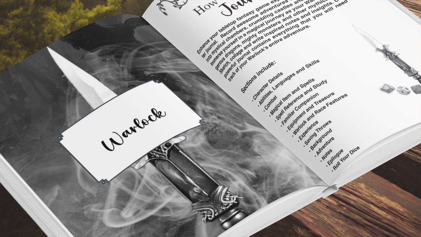 Warlock RPG Character Journal - Amazon - Are you a new or experienced RPG player? Tired of using separate character sheets or pieces of paper? Want something more streamlined and permanent? Would you like to capture your Warlock’s entire Roleplaying Adven