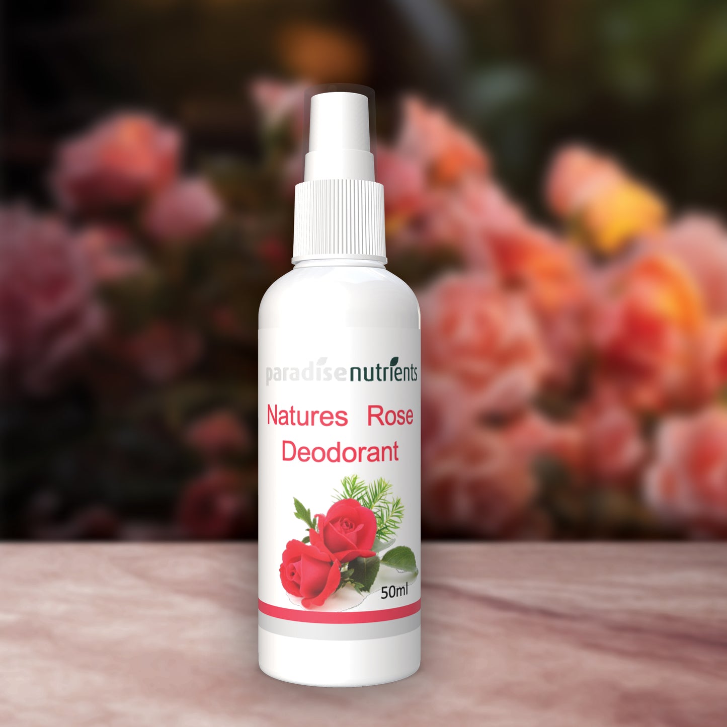 Nature's Rose Deodorant - Paradise Nutrients - Nature's Rose Deodorant blends remarkable plant ingredients - tea tree, roses, lemongrass, clove, citronella, and various fruit and vegetable extracts - to create a natural remedy for perspiration. Nature’s R