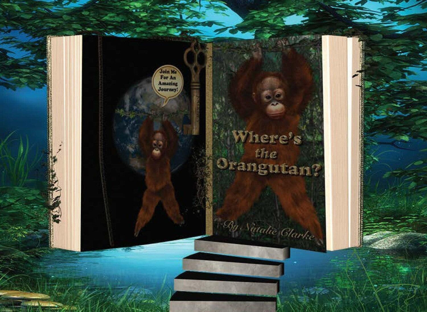 Where's The Orangutan - eBook - What was that? James and Joy see a flash of orange on the beach where they were playing.The children meet a little orangutan that is far from his Jungle home.Will the children be able to help their new friend Mango the Oran