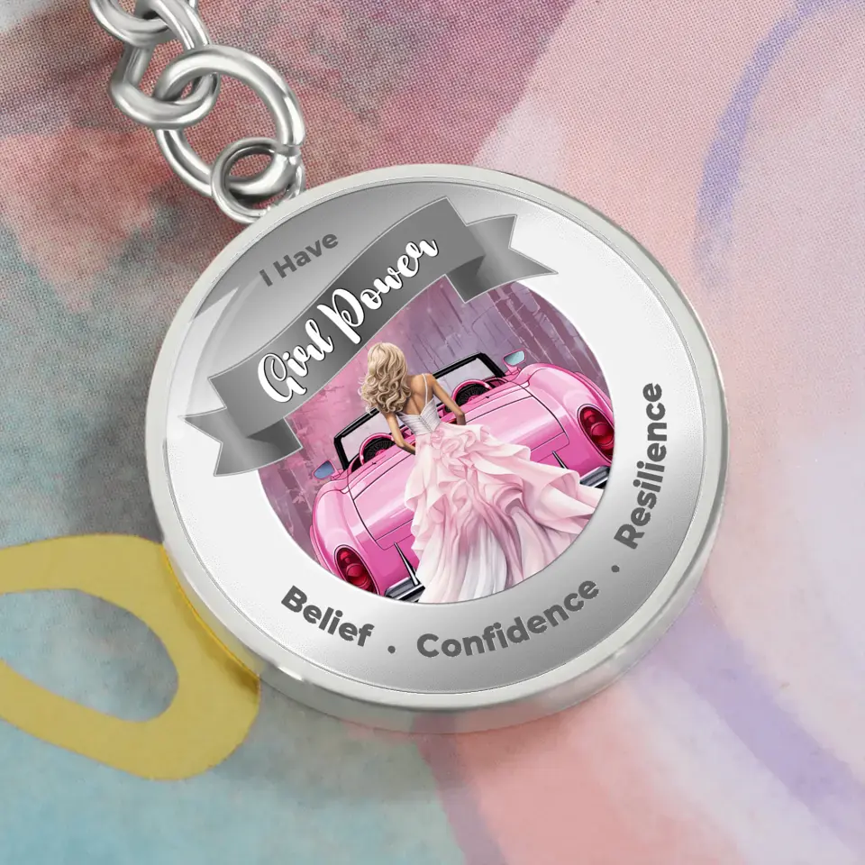 Personalized Girl Power Keychain - Belief, Confidence, Resilience - More Than CharmsMore Than Charms