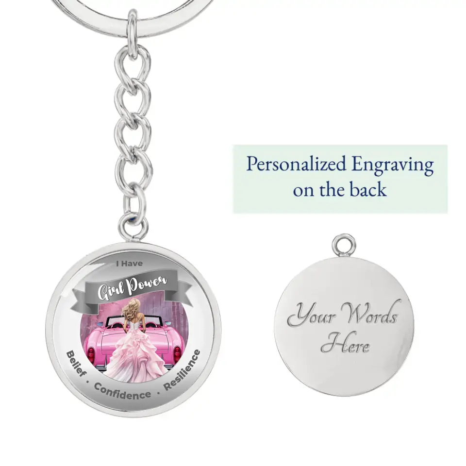 Personalized Girl Power Keychain - Belief, Confidence, Resilience - More Than CharmsMore Than Charms