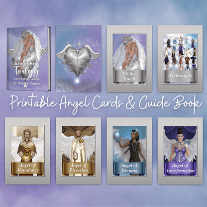 Angel For Today Printable Cards & Manifesting Guide - "In 2016, while meditating in the pool, I was warned that the world was going to become a very dark place. Afterwards, I was surprised to find a white feather on my lap. Since then, it has been my goal