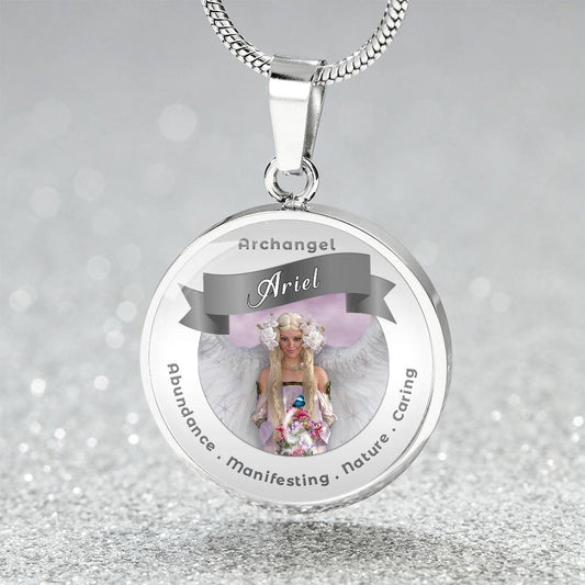 Archangel Ariel- Charm Necklace For Abundance Manifesting Nature Caring ShineOn Fulfillment