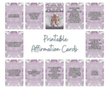 Archangel Ariel Printable Charm Cards - Unlock the power of abundance and manifest your desires with Archangel Ariel Affirmation Cards! Each card in this beautifully crafted collection is a divine reminder of the natural flow of prosperity, healing, and l