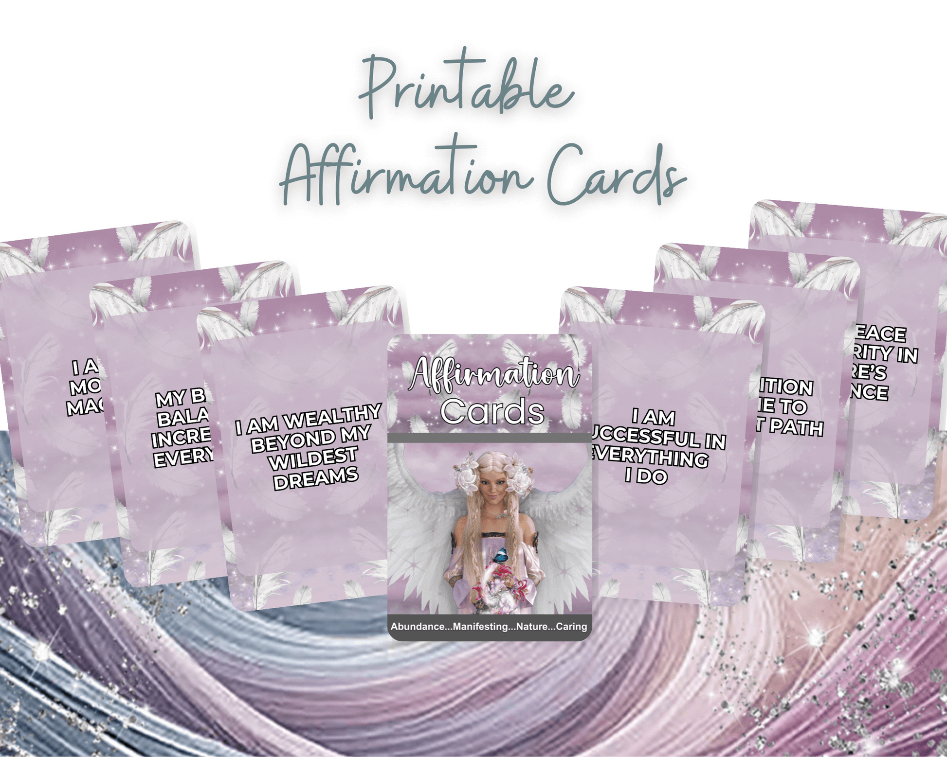 Archangel Ariel Printable Charm Cards - Unlock the power of abundance and manifest your desires with Archangel Ariel Affirmation Cards! Each card in this beautifully crafted collection is a divine reminder of the natural flow of prosperity, healing, and l