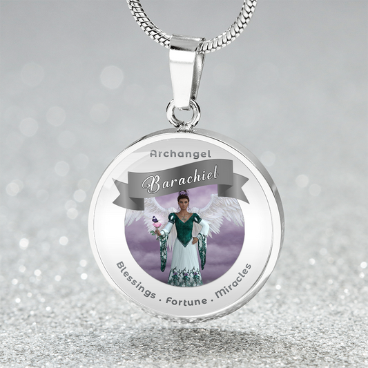 Archangel Barachiel - Charm Necklace For Blessings, Good Fortune & Miracles ShineOn Fulfillment