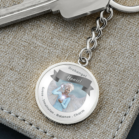 Archangel Haniel - Charm Keychain For Balance, Charm, Grace & Intuition ShineOn Fulfillment