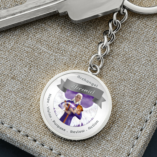 Archangel Jeremiel - Charm Keychain For Action, Hope, Purpose, Review & Visions ShineOn Fulfillment