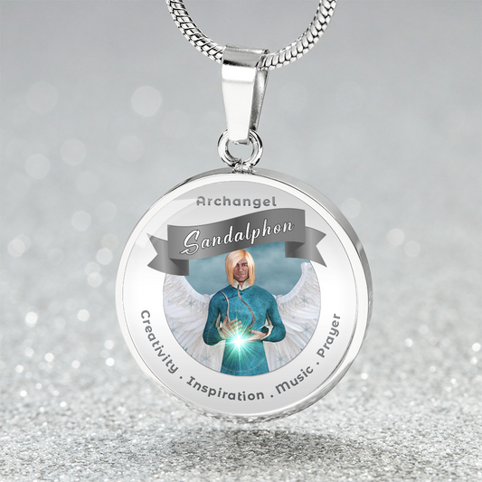 Archangel Sandalphon - Charm Necklace For Creativity, Inspiration, Music & Prayer ShineOn Fulfillment