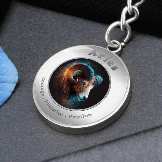 Aries - Charm Keychain - This Luxury Charm Keychain is more than just a keyring — it’s an empowering expression of your dreams, intentions, and personal energy.Featuring an original design with meaningful affirmations, symbols, or imagery, each charm is t