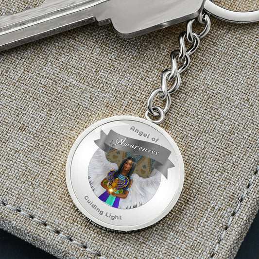 Awareness - Guardian Angel Charm Keychain ShineOn Fulfillment