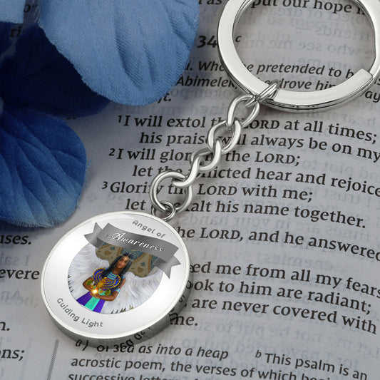 Awareness - Guardian Angel Charm Keychain ShineOn Fulfillment