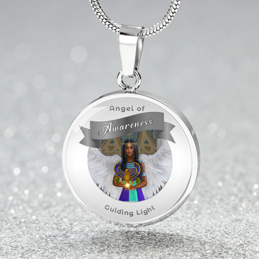 Awareness - Guardian Angel Charm Necklace ShineOn Fulfillment
