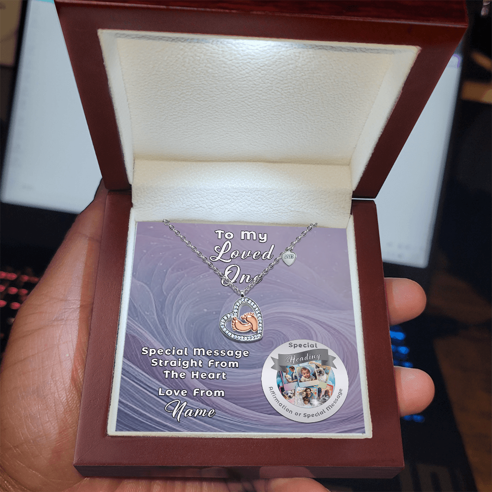 Baby Feet Necklace with Custom Designed Message CardMore Than Charms