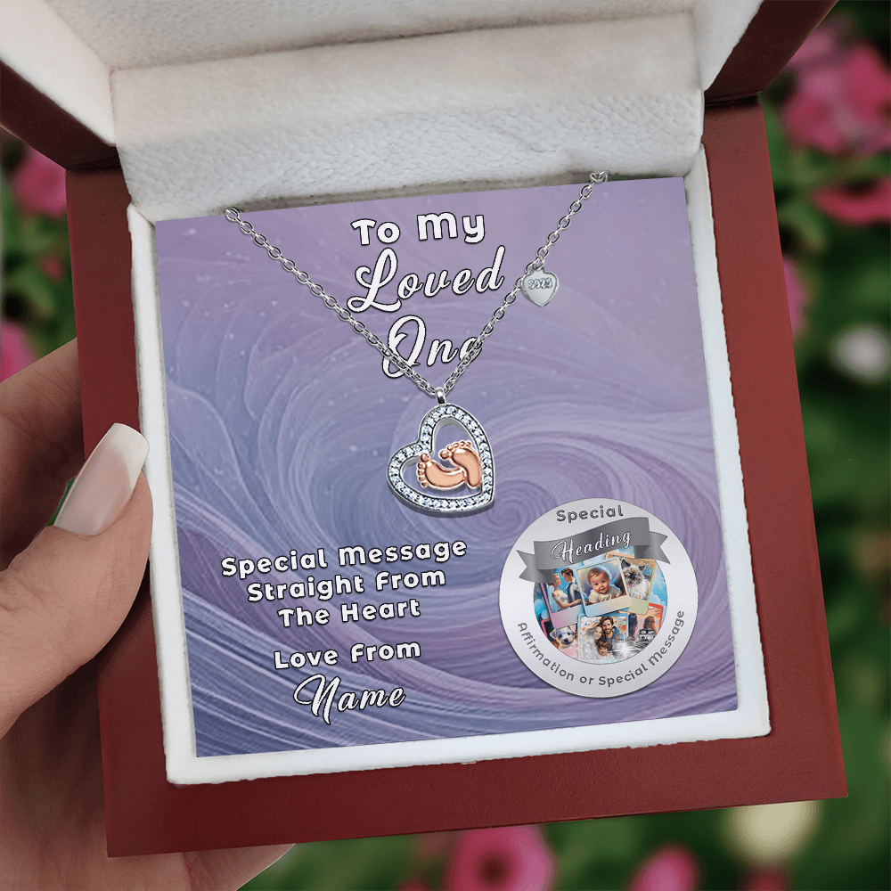 Baby Feet Necklace with Custom Designed Message CardMore Than Charms