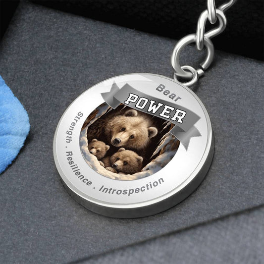 Bear Power Charm Keychain - This Luxury Charm Keychain is more than just a keyring — it’s an empowering expression of your dreams, intentions, and personal energy.Featuring an original design with meaningful affirmations, symbols, or imagery, each charm i
