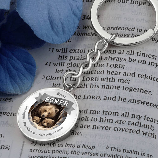 Bear Power Charm Keychain - This Luxury Charm Keychain is more than just a keyring — it’s an empowering expression of your dreams, intentions, and personal energy.Featuring an original design with meaningful affirmations, symbols, or imagery, each charm i