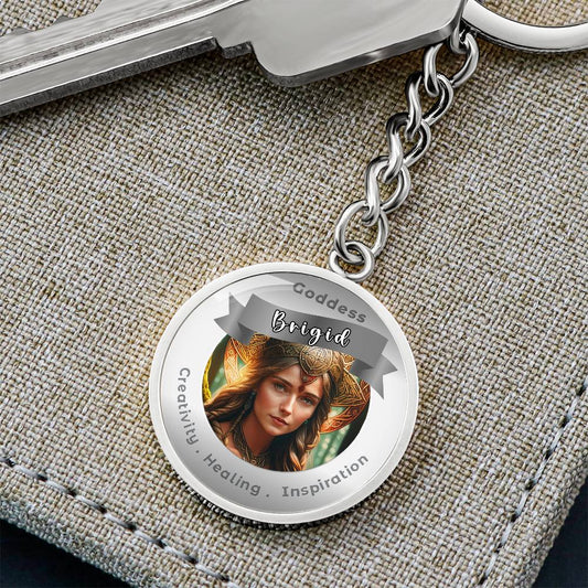 Brigid - Charm Keychain For Creativity . Healing . Inspiration - This Luxury Charm Keychain is more than just a keyring — it’s an empowering expression of your dreams, intentions, and personal energy.Featuring an original design with meaningful affirmatio