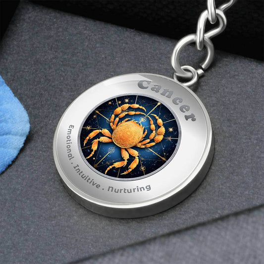 Cancer - Charm Keychain - This Luxury Charm Keychain is more than just a keyring — it’s an empowering expression of your dreams, intentions, and personal energy.Featuring an original design with meaningful affirmations, symbols, or imagery, each charm is