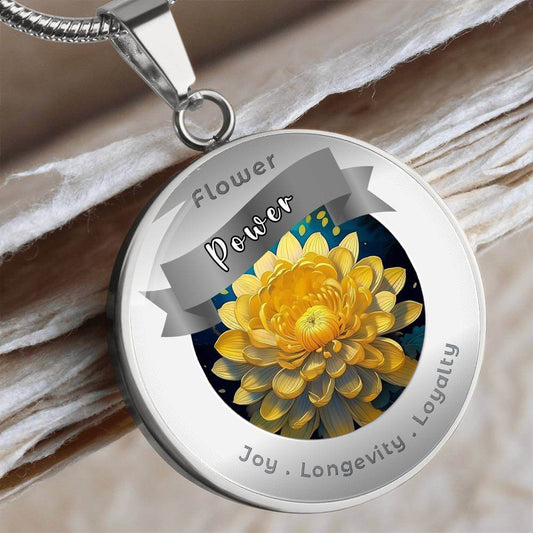 Chrysanthemum - Charm Necklace - This Luxury Charm Necklace is more than just an accessory — it’s a soulful expression of your journey, dreams, and intentions. Designed with meaning, each charm carries powerful affirmation words, images, or symbols that s