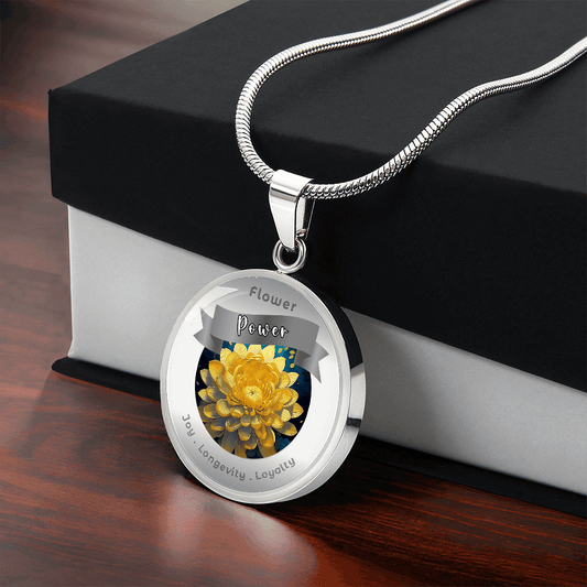 Chrysanthemum - Charm Necklace - This Luxury Charm Necklace is more than just an accessory — it’s a soulful expression of your journey, dreams, and intentions. Designed with meaning, each charm carries powerful affirmation words, images, or symbols that s