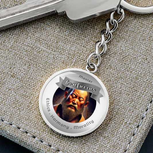 Confucius - Charm Keychain ForEthics, Harmony & Morality ShineOn Fulfillment