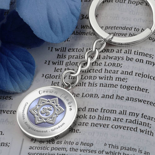 Crown Chakra - Connection Spiritual Enlightenment Divine Wisdom - Charm Keychain ShineOn Fulfillment