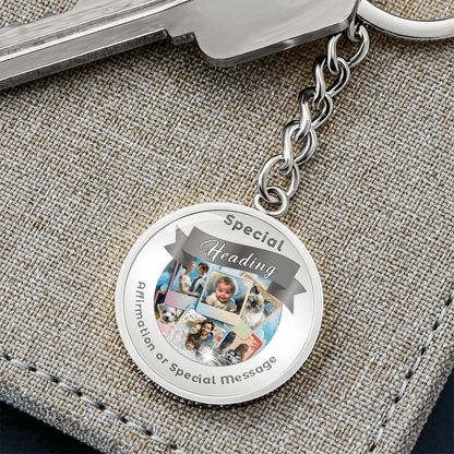 Custom Designed Personal Charm Circle Keychain - Design Service ShineOn Fulfillment