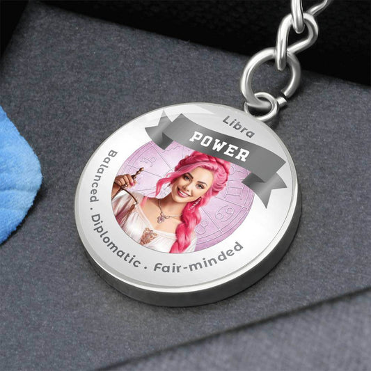 Divine Feminine Libra - Charm Keychain - This Luxury Charm Keychain is more than just a keyring — it’s an empowering expression of your dreams, intentions, and personal energy.Featuring an original design with meaningful affirmations, symbols, or imagery,