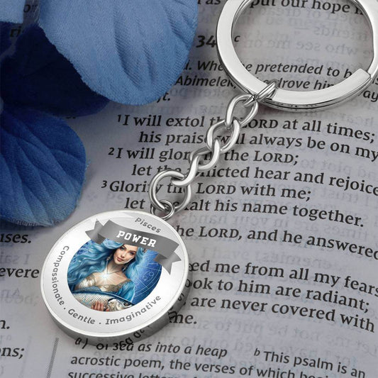 Divine Feminine Pisces - Charm Keychain - This Luxury Charm Keychain is more than just a keyring — it’s an empowering expression of your dreams, intentions, and personal energy.Featuring an original design with meaningful affirmations, symbols, or imagery