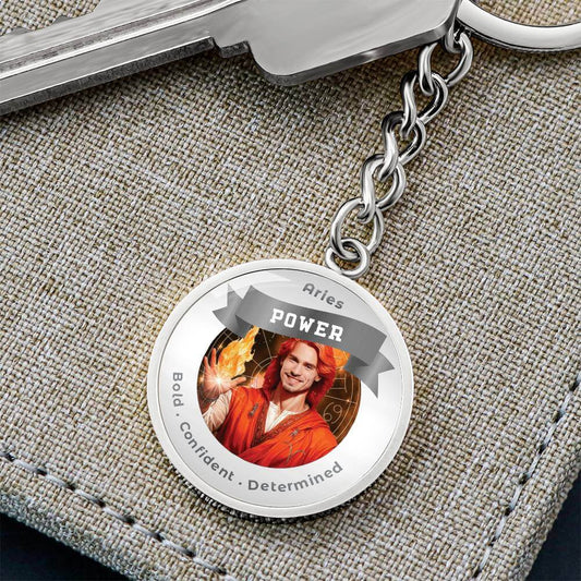 Divine Masculine Aries - Charm Keychain - This Luxury Charm Keychain is more than just a keyring — it’s an empowering expression of your dreams, intentions, and personal energy.Featuring an original design with meaningful affirmations, symbols, or imagery