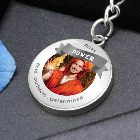 Divine Masculine Aries - Charm Keychain - This Luxury Charm Keychain is more than just a keyring — it’s an empowering expression of your dreams, intentions, and personal energy.Featuring an original design with meaningful affirmations, symbols, or imagery