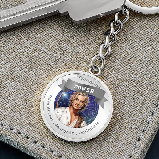 Divine Masculine Sagittarius - Charm Keychain - This Luxury Charm Keychain is more than just a keyring — it’s an empowering expression of your dreams, intentions, and personal energy.Featuring an original design with meaningful affirmations, symbols, or i