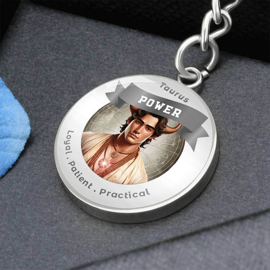 Divine Masculine Taurus - Charm Keychain - This Luxury Charm Keychain is more than just a keyring — it’s an empowering expression of your dreams, intentions, and personal energy.Featuring an original design with meaningful affirmations, symbols, or imager