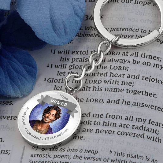 Divine Masculine Virgo - Charm Keychain - This Luxury Charm Keychain is more than just a keyring — it’s an empowering expression of your dreams, intentions, and personal energy.Featuring an original design with meaningful affirmations, symbols, or imagery