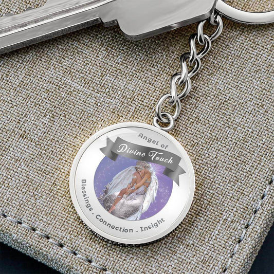 Divine Touch - Guardian Angel Charm Keychain - This Luxury Charm Keychain is more than just a keyring — it’s an empowering expression of your dreams, intentions, and personal energy.Featuring an original design with meaningful affirmations, symbols, or im
