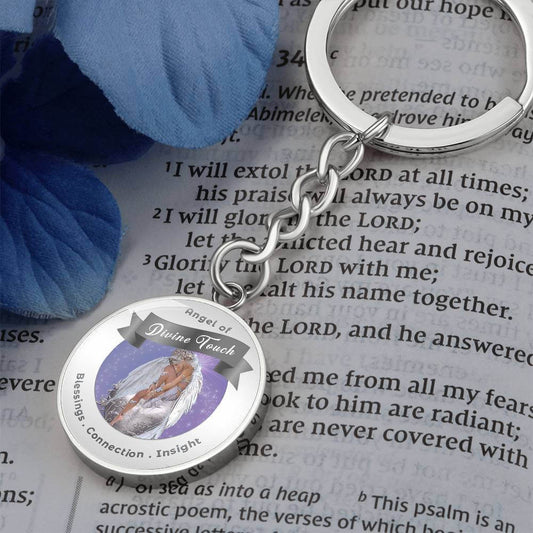 Divine Touch - Guardian Angel Charm Keychain - This Luxury Charm Keychain is more than just a keyring — it’s an empowering expression of your dreams, intentions, and personal energy.Featuring an original design with meaningful affirmations, symbols, or im