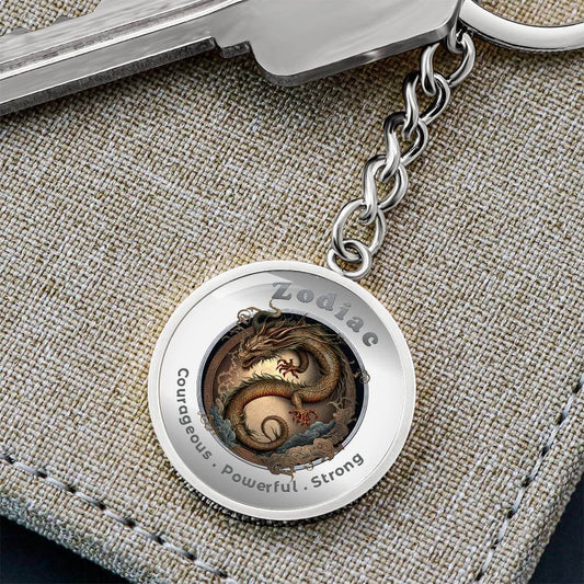 Dragon - Chinese Zodiac - Charm Keychain - This Luxury Charm Keychain is more than just a keyring — it’s an empowering expression of your dreams, intentions, and personal energy.Featuring an original design with meaningful affirmations, symbols, or imager