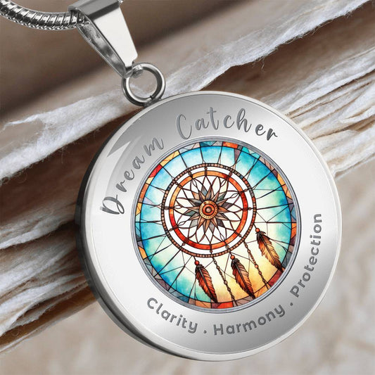 Dream Catcher - Protection Harmony Clarity - Charm Necklace ShineOn Fulfillment