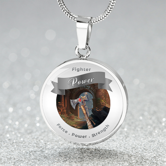 Fighter 2 - RPG Fantasy Charm Necklace ShineOn Fulfillment