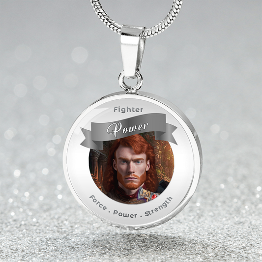 Fighter - RPG Fantasy Charm Necklace ShineOn Fulfillment