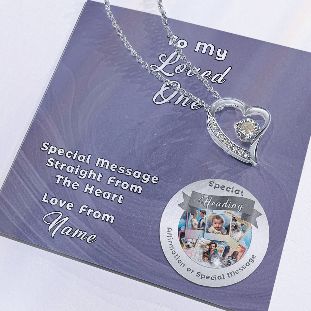 Forever Love Necklace with Custom Message Card - p.p1 {margin: 0.0px 0.0px 0.0px 0.0px; font: 13.0px 'Helvetica Neue'} p.p2 {margin: 0.0px 0.0px 0.0px 0.0px; font: 13.0px 'Helvetica Neue'; min-height: 15.0px} 🩶 Luxury Affirmation Pendant – a powerful kee