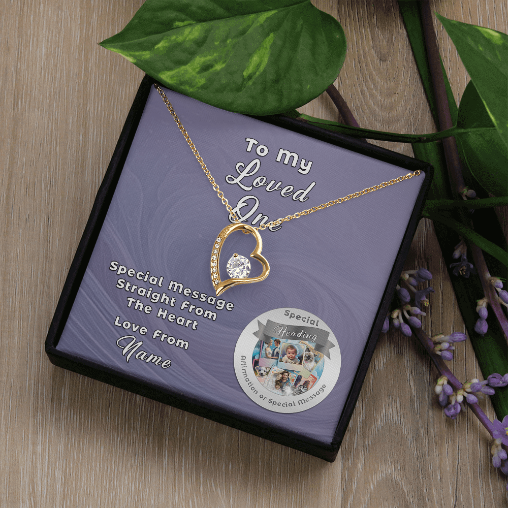 Forever Love Necklace with Custom Message Card ShineOn Fulfillment