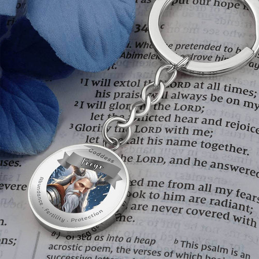 Freyr - Charm Keychain For Abundance Fertility Protection - This Luxury Charm Keychain is more than just a keyring — it’s an empowering expression of your dreams, intentions, and personal energy.Featuring an original design with meaningful affirmations, s