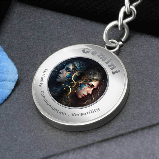 Gemini - Charm Keychain - This Luxury Charm Keychain is more than just a keyring — it’s an empowering expression of your dreams, intentions, and personal energy.Featuring an original design with meaningful affirmations, symbols, or imagery, each charm is